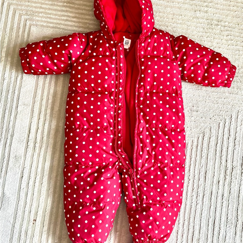 GAP Kids Red Puffer with White Dots
